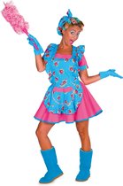 Wilbers & Wilbers - Serveersters & Kamermeisjes Kostuum - Sexy Poetsvrouw Bea Boenwas Kostuum - Blauw, Roze - Maat 34 - Carnavalskleding - Verkleedkleding