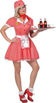 Widmann - Serveersters & Kamermeisjes Kostuum - Serveester Amerikaanse Diner - Vrouw - Rood, Wit / Beige - Medium - Carnavalskleding - Verkleedkleding