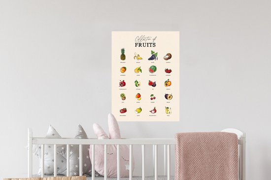Stickers muraux - Film autocollant - Cuisine - Fruits - Nourriture - 30x40 cm - Film adhésif - Stickers muraux Chambre d'enfant - Papier peint autocollant