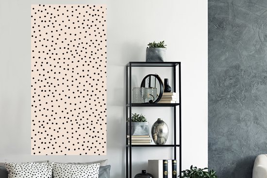 Stickers Stickers muraux - Dot - Beige - Zwart - 80x160 cm - Feuille adhésive