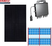 Pakket - 4 stuks DMEGC 330wp zonnepanelen met APSystems QS1 micro omvormer en monitoring per paneel - Plat dak zuid landscape 2 rijen