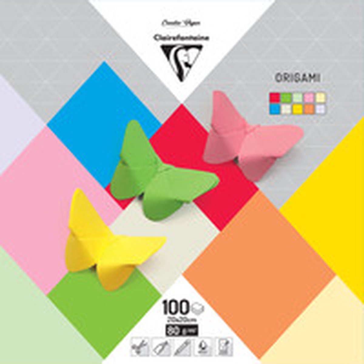 Origami papier 100 blad 20x20cm 10 tinten