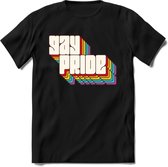 Gay Pride T-Shirt | Grappig LHBTIQ+ / LGBTQ / Gay / Homo / Lesbi Cadeau Shirt | Dames - Heren - Unisex | Tshirt Kleding Kado | - Zwart - 3XL