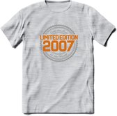 2007 Limited Edition Ring T-Shirt | Zilver - Goud | Grappig Verjaardag en Feest Cadeau Shirt | Dames - Heren - Unisex | Tshirt Kleding Kado | - Licht Grijs - Gemaleerd - XXL