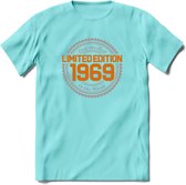 1969 Limited Edition Ring T-Shirt | Zilver - Goud | Grappig Verjaardag en Feest Cadeau Shirt | Dames - Heren - Unisex | Tshirt Kleding Kado | - Licht Blauw - XL