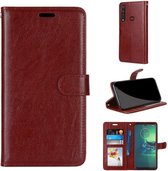 LuxeBass Hoesje geschikt voor Motorola Moto G8 Plus hoesje book case bruin - telefoonhoes - gsm hoes - telefoonhoesjes