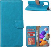 LuxeBass Hoesje geschikt voor Huawei Y6s - Bookcase Turquoise - portemonnee hoesje - telefoonhoes - gsm hoes - telefoonhoesjes