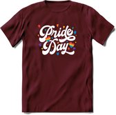 Pride Day | Pride T-Shirt | Grappig LHBTIQ+ / LGBTQ / Gay / Homo / Lesbi Cadeau Shirt | Dames - Heren - Unisex | Tshirt Kleding Kado | - Burgundy - S