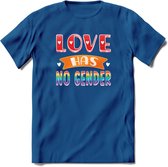 Love Has No Gnder | Pride T-Shirt | Grappig LHBTIQ+ / LGBTQ / Gay / Homo / Lesbi Cadeau Shirt | Dames - Heren - Unisex | Tshirt Kleding Kado | - Donker Blauw - 3XL