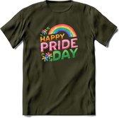 Pride Day | Pride T-Shirt | Grappig LHBTIQ+ / LGBTQ / Gay / Homo / Lesbi Cadeau Shirt | Dames - Heren - Unisex | Tshirt Kleding Kado | - Leger Groen - XL