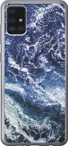 Geschikt voor Samsung Galaxy A52 5G hoesje - Natuursteen - Zee - Marmer print - Siliconen Telefoonhoesje