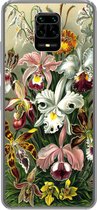 Geschikt voor Xiaomi Redmi Note 9 Pro hoesje - Orchidee - Haeckel - Kunst - Siliconen Telefoonhoesje