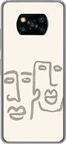 Coque Xiaomi Poco X3 NFC - Visage - Abstrait - Line au trait - Siliconen