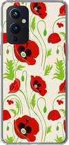 Geschikt voor OnePlus 9 hoesje - Bloemen - Klaproos - Patroon - Siliconen Telefoonhoesje