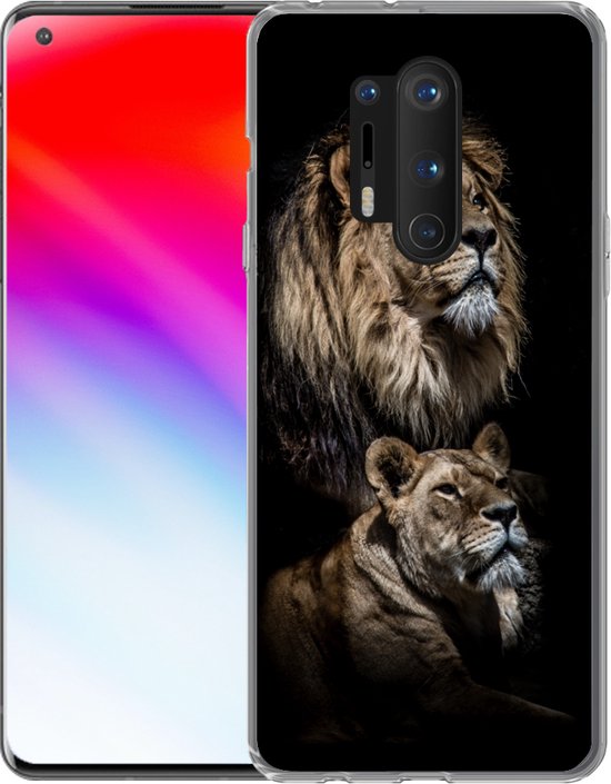Telefoonhoesje Geschikt voor OnePlus 8 Pro hoesje - Leeuw - Leeuwin - Portret - Siliconen Telefoonhoesje Telefoonhoesje