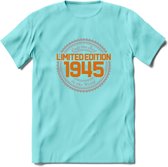 1945 Limited Edition Ring T-Shirt | Zilver - Goud | Grappig Verjaardag en Feest Cadeau Shirt | Dames - Heren - Unisex | Tshirt Kleding Kado | - Licht Blauw - M