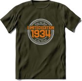 1934 Limited Edition Ring T-Shirt | Zilver - Goud | Grappig Verjaardag en Feest Cadeau Shirt | Dames - Heren - Unisex | Tshirt Kleding Kado | - Leger Groen - S