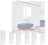 Relaxdays 8x vitrage kant en klaar - lichtdoorlatend - 140 x 245 cm - glasgordijn - wit