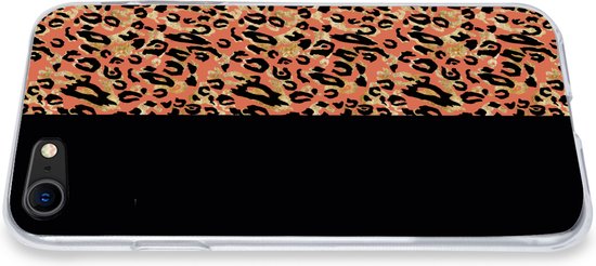 Coque iPhone 7 - Imprimé Panthère - Goud - Zwart - Siliconen
