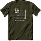 AV-8B Vliegtuig T-Shirt | Unisex leger Kleding | Dames - Heren Straaljager shirt | Army F16 | Grappig bouwpakket Cadeau | - Leger Groen - M