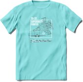 SU-33 Vliegtuig T-Shirt | Unisex leger Kleding | Dames - Heren Straaljager shirt | Army F16 | Grappig bouwpakket Cadeau | - Licht Blauw - XL