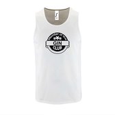 Witte Tanktop sportshirt met "Member of the Gin club" Print Zwart Size S