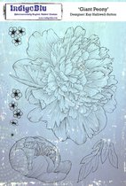 Giant Peony A5 Rubber Stamp (IND0157)