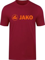 Jako Promo T-Shirt Heren - Wijnrood / Fluo Oranje | Maat: XXL