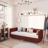 vidaXL Slaapbank met USB stof wijnrood 90x200 cm