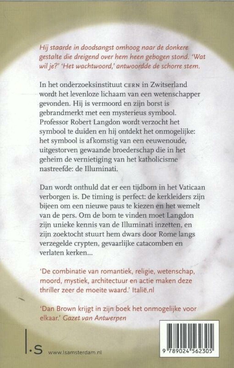 Boekomslag van Het Bernini Mysterie met tekst en barcode.