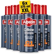Alpecin Cafeïne Shampoo C1 6x 375ml | Voorkomt en Vermindert Haaruitval | Natuurlijke Haargroei Shampoo voor Mannen