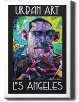Walljar - Los Angeles Graffiti Man - Muurdecoratie - Canvas schilderij