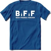Bier Friends Forever BFF T-Shirt | Unisex Kleding | Dames - Heren Feest shirt | Drank | Grappig Verjaardag Cadeau tekst | - Donker Blauw - 3XL