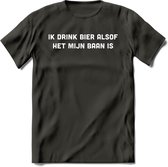 Ik drink bier alsof het mijn baan is T-Shirt | Unisex Kleding | Dames - Heren Feest shirt | Drank | Grappig Verjaardag Cadeau tekst | - Donker Grijs - M