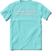 Ik drink bier alsof het mijn baan is T-Shirt | Unisex Kleding | Dames - Heren Feest shirt | Drank | Grappig Verjaardag Cadeau tekst | - Licht Blauw - XL