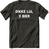 Dikke Lul 3 Bier T-Shirt | Unisex Kleding | Dames - Heren Feest shirt | Drank | Grappig Verjaardag Cadeau tekst | - Donker Grijs - XL