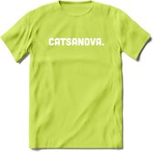 Catsanova - Katten T-Shirt Kleding Cadeau | Dames - Heren - Unisex | Kat / Dieren shirt | Grappig Verjaardag kado | Tshirt Met Print | - Groen - L