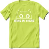 Hang In There - Katten T-Shirt Kleding Cadeau | Dames - Heren - Unisex | Kat / Dieren shirt | Grappig Verjaardag kado | Tshirt Met Print | - Groen - M