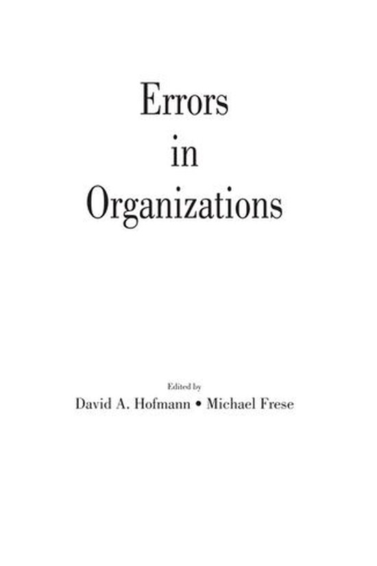 Errors in Organizations - cover
