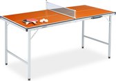 Relaxdays tafeltennistafel indoor - pingpongtafel inklapbaar - tafeltennis set binnen