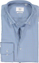ETERNA 1863 modern fit overhemd - premium twill 2-ply heren overhemd - blauw met wit geruit - Strijkvrij - Boordmaat: 38