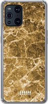 6F hoesje - geschikt voor OPPO Find X3 Pro -  Transparant TPU Case - Gold Marble #ffffff