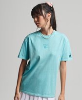 Superdry Dames tshirt Code Logo Garment Dye T-shirt met losse pasvorm