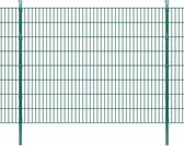 Decoways - Dubbelstaafmatten en palen 2008x1630 mm 12 m groen