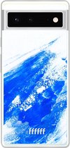 6F hoesje - geschikt voor Google Pixel 6 -  Transparant TPU Case - Blue Brush Stroke #ffffff