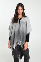 Cassis Dames Geschakeerde poncho met franjes - Poncho - Maat One Size