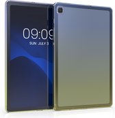 kwmobile hoes geschikt voor Samsung Galaxy Tab S6 Lite (2024/2022/2020) - siliconen beschermhoes voor tablet - Tweekleurig design - blauw / geel / transparant