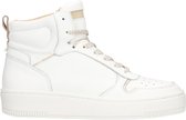 Manfield - Dames - Hoge leren witte sneakers - Maat 39