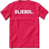 Oliebol - Snack T-Shirt | Grappig Verjaardag Kleding Cadeau | Eten En Snoep Shirt | Dames - Heren - Unisex Tshirt | - Roze - XL
