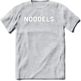 Noodels - Snack T-Shirt | Grappig Verjaardag Kleding Cadeau | Eten En Snoep Shirt | Dames - Heren - Unisex Tshirt | - Licht Grijs - Gemaleerd - M